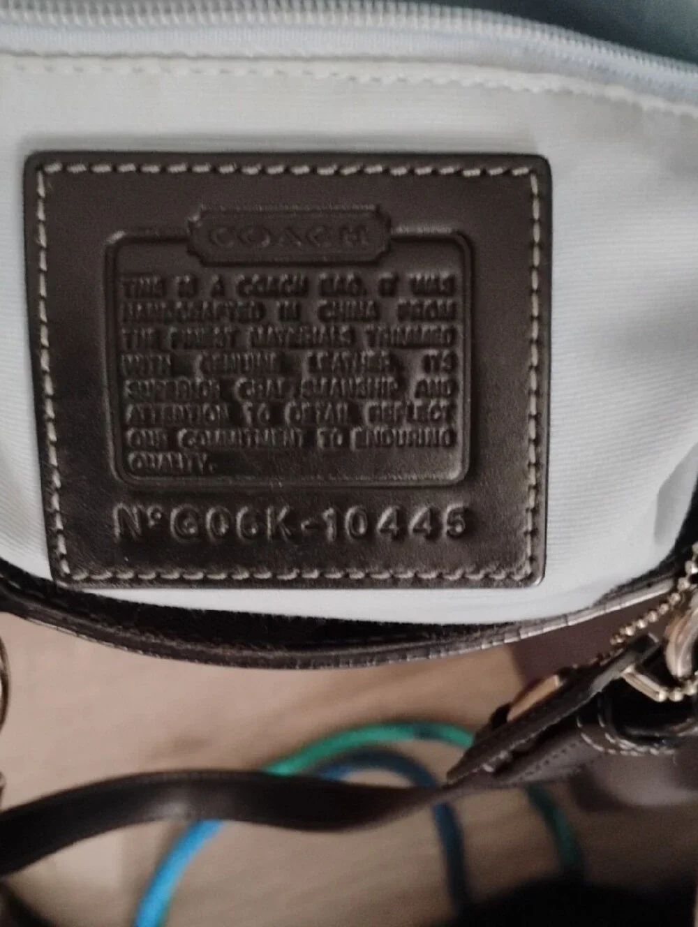 Coach Black Signature Pattern Tote with Leather Trim